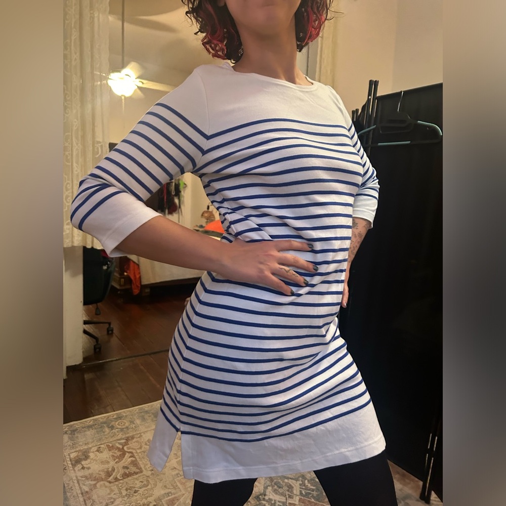 Lux Nautical Blue and White Striped Dress - never worn